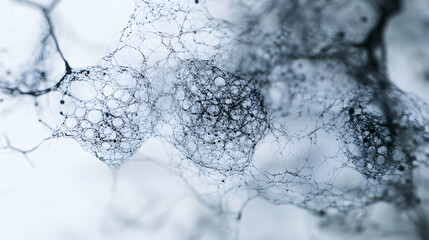 Poster - Microscopic marvel: An intricate network of cellular structures in a soft hue