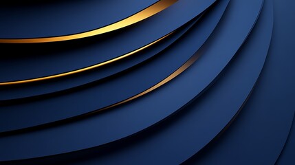 Poster - Abstract navy blue and gold layered design