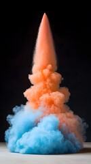 Poster - Abstract Orange and Blue Powder Explosion