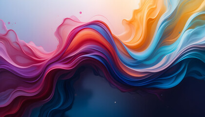 Generated AI abstract fluid art background with colorful gradients and modern design