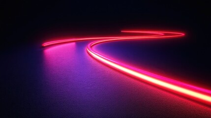 Poster - Neon illumination meandering path, creating a captivating visual effect