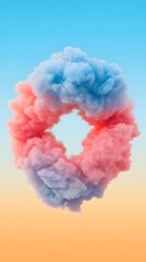 Poster - Abstract Pastel Pink and Blue Cloud Formation