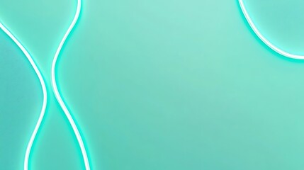 Poster - Abstract neon lines on pastel background