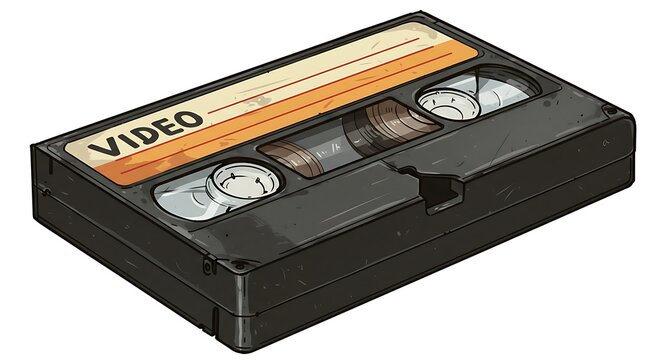 Viewing Old Videos Analog Video Cassette Illustration
