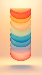 Poster - Abstract Rainbow Stack of Circular Layers