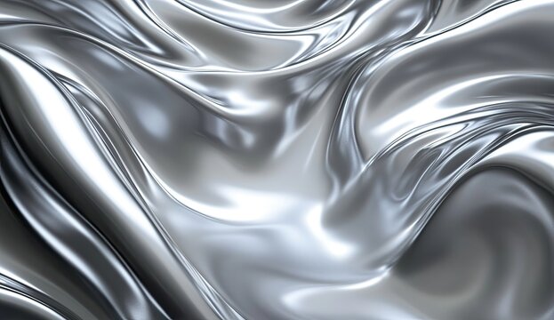 Metallic fabric drapes in flowing folds