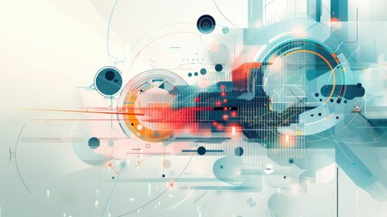 Poster - This abstract digital artwork visually represents dynamic concepts through vibrant colors and intricate shapes, creating an engaging and modern aesthetic for diverse design projects.