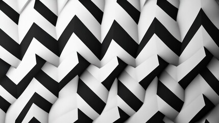 Striking chevron monochrome illusion, graphic design in bold contrasts