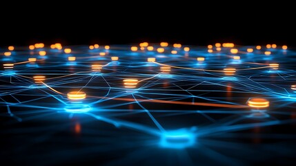 Abstract network of glowing nodes (1)