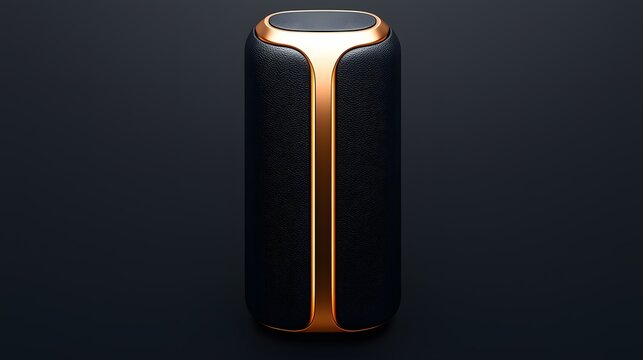 Luxury Black and Gold Tube Box Design with Shadow and Highlights