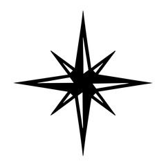 Poster - Sharp Eight Point Star Burst with Interlocking Arms Design Illustration