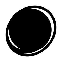 Poster - Simple black oval shape with a white outline on a white background