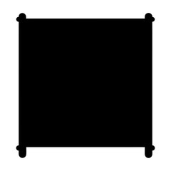 Poster - Abstract black square shape with rounded corners, isolated on a white background