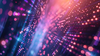 Fototapete - Abstract picture micro light sparkling particle represent data flow vivid flowing wave with high tech background, create digital effect scene perfect for energetic and fantasy wallpaper design. AIG53.