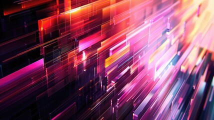 Fototapete - Vibrant abstract background showcasing colorful light streaks. Ideal for modern website designs seeking a dynamic and engaging visual aesthetic. Perfect for digital projects.