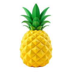 Poster - Geometric Pineapple 3D Render isolated on transparent background