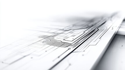 Poster - abstract technology circuit board design - close-up view of an abstract circuit board design, showca