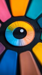 Poster - Close-Up of a Colorful Circular Eye-Shaped Art Piece