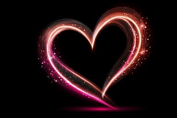 Poster - Ember Heartglow: AI Generated Romantic Heart - A glowing heart, symbolizing love, passion, affection, romance, and warmth. AI-generated art