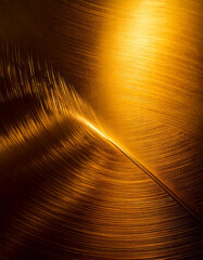 Poster - Golden metal surface with circular brushed texture. Abstract background.