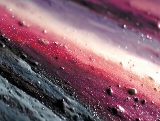 Poster - Abstract Cosmic Landscape with Glittering Textures and Vibrant Colors