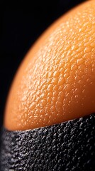 Poster - Close-up of Textured Orange Latex Balloon with Dark Background