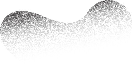 Poster - grainy dotted abstract shape. noisy gradient with black stipple shadow. liquid figure with dotted fa
