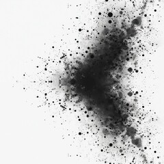 Leinwandbilder - Abstract illustration features black ink splatter on white background. Dots of various sizes create dynamic, textured effect. Artistic style suitable for design projects, tech themes, digital art,