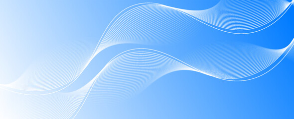 Poster - abstract blue background with flowing lines for futuristic concept. dynamic waves. vector