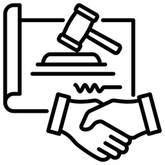 Poster - Contract Law Line Icon