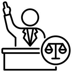 Poster - Prosecutor Line Icon