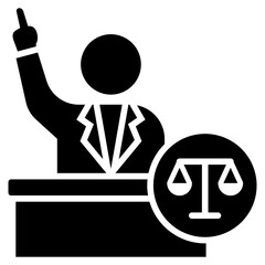 Poster - Prosecutor Glyph Icon