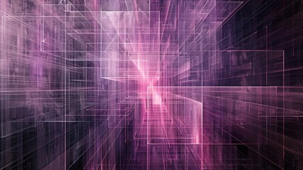 Fototapete - This abstract digital art piece features vibrant colors and intricate geometric designs, creating a stunning visual experience that evokes a sense of depth and movement.