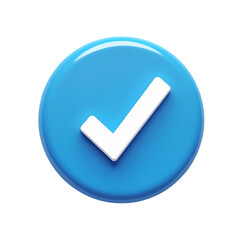 Fototapete - 3D Check Mark Icon HighQuality Blue Tick Graphic for Websites and Apps isolated on transparent background