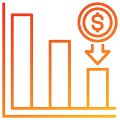 Poster - Reduce Cost Line Gradient Icon