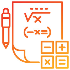 Poster - Mathematics Line Gradient Icon