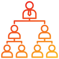 Poster - Organization Structure Line Gradient Icon