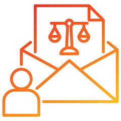 Poster - Court Summons Line Gradient Icon