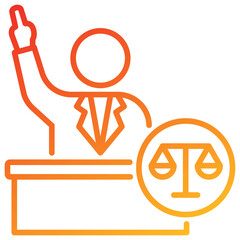 Poster - Prosecutor Line Gradient Icon