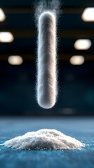 Poster - Floating White Chalk Dust Texture Against Dark Blue Background