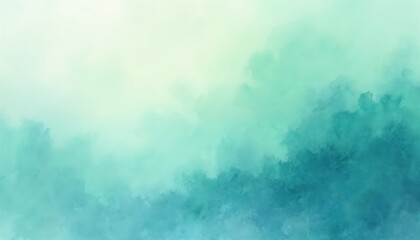 Aufkleber - Hand-drawn abstract watercolor background in turquoise blue green colors. Watercolor washes, brush strokes creating dreamy textured artistic design. Great for invitations cards posters prints web