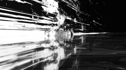 Fototapete - Abstract complex glitch with pixel effect in tech background use shading and glitches texture express mysterious design or complex flow with cyber object convey sense of future digital scene. AIG53.