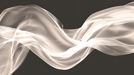 Poster - Abstract composition of flowing ethereal fabric over a dark background