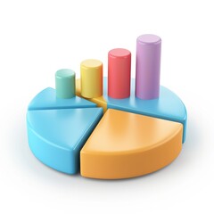 Poster - Colorful pie chart and bar graph illustration.