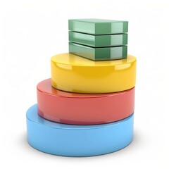 Poster - Colorful stacked circles chart illustrates data distribution.