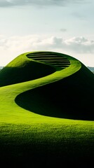 Poster - Green Grassy Hill with Winding Path