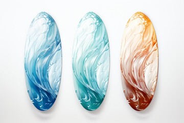 Poster - Dynamic Water Surfboard Renderings Isolated on Transparent Background
