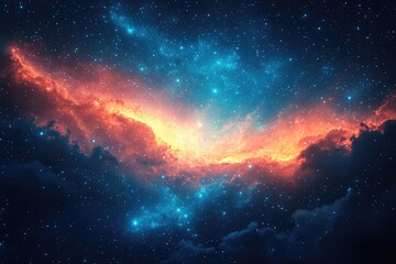 Poster - A vibrant celestial landscape filled with many bright stars