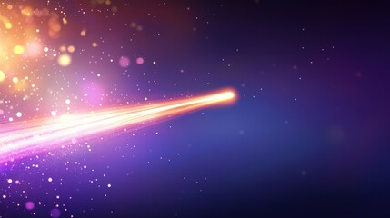 Aufkleber - Fiery abstract meteor trail with glowing particles and sci-fi motion across deep purple space.