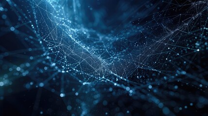 Fototapete - Abstract picture micro light sparkling particle represent data flow vivid flowing wave with high tech background, create digital effect scene perfect for energetic and fantasy wallpaper design. AIG53.
